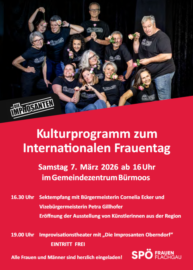 Auftritt der Improsanten beim Frauentag in Bürmoos - Flyer Seite 1